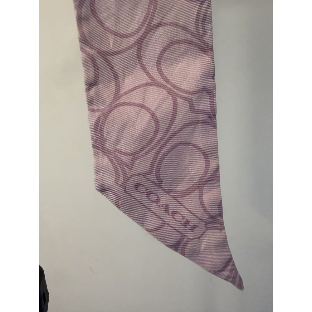 Coach Signature Reversible Silk Skinny Scarf - Picture 3 of 6